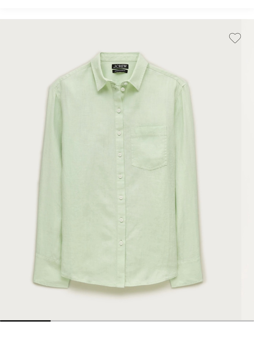 J. Crew Women’s Button-Down Shirt in Light Mint